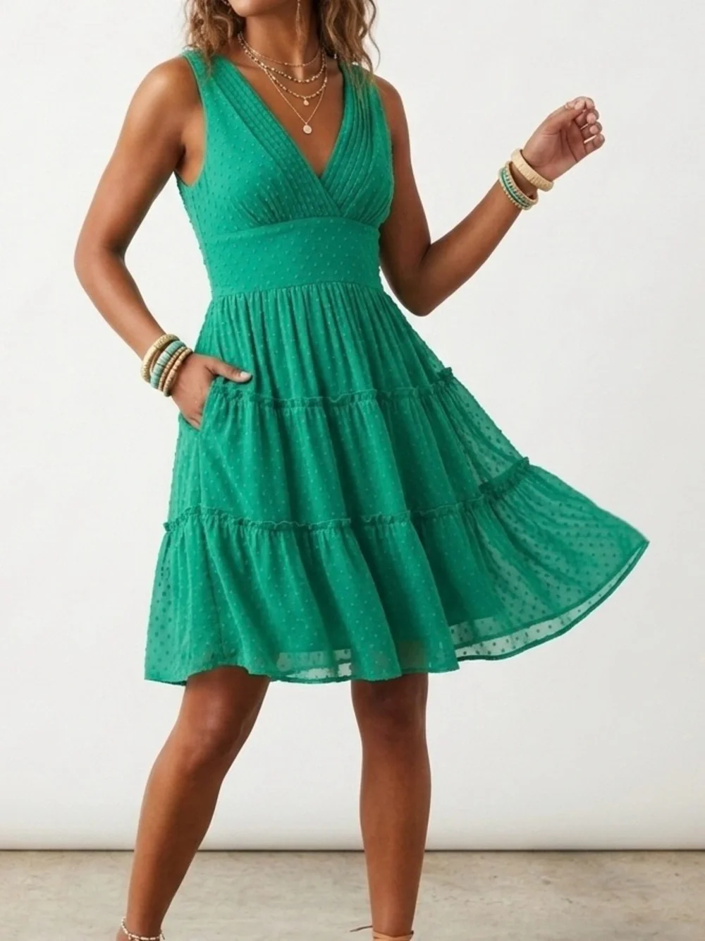 J. Crew Marlowe Swiss Dot Dress Green 4 Wedding Guest Cocktail Garden